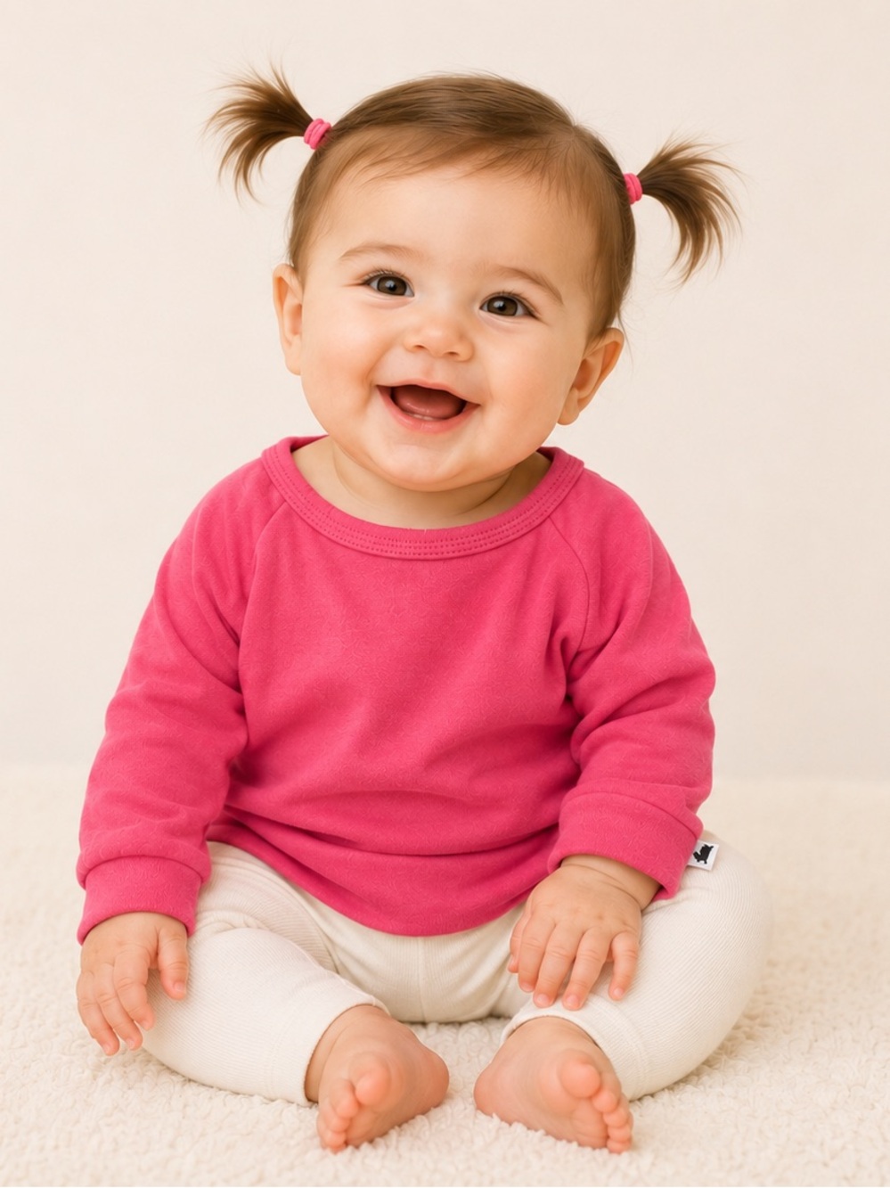 Little & Lively Pink Crewneck Pullover - Bamboo Baby Clothes / Small Shop Crew